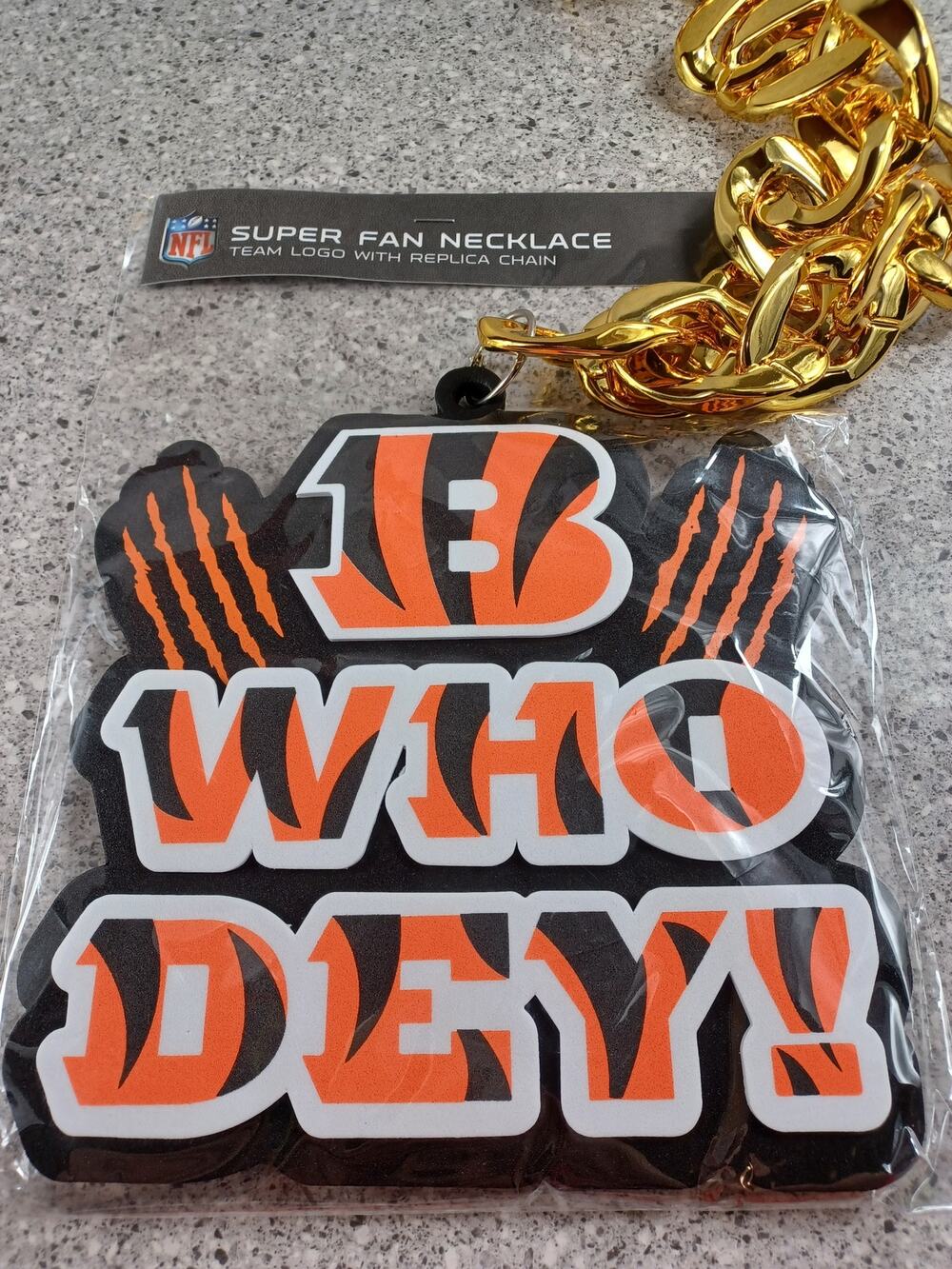 Cincinnati Bengals NFL Football Fan Large Chain Necklace Accessories